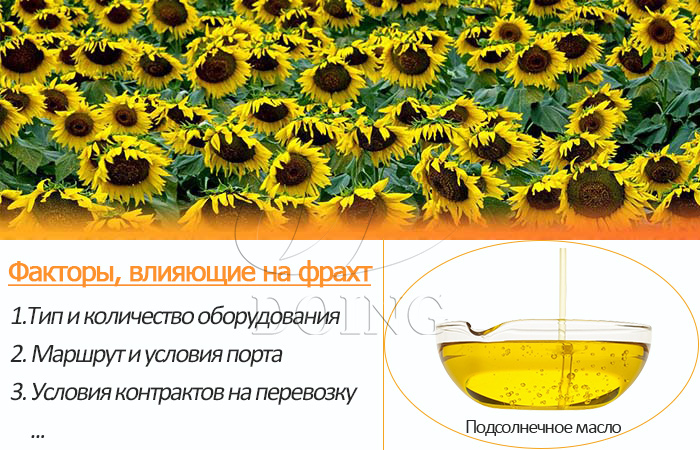 факторы влияют на стоимость доставки оборудования для производства подсолнечного масла в Россию