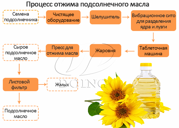 процесс производства подсолнечного масла